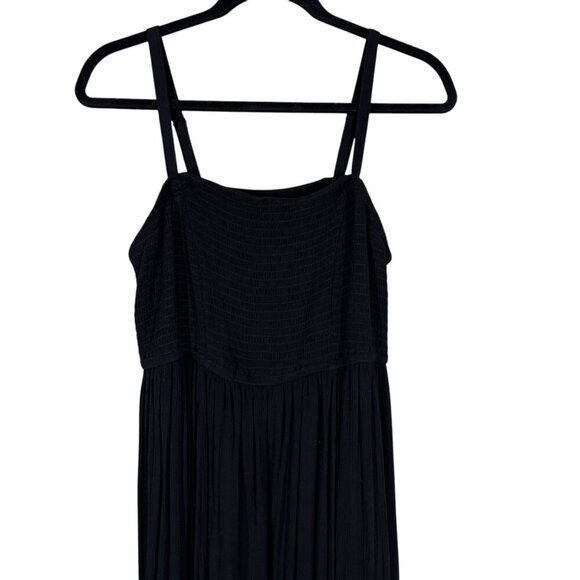 Torrid Black Crepe Smocked Sleeveless Midi Dress Women's Plus Size 2X - Picture 3 of 7